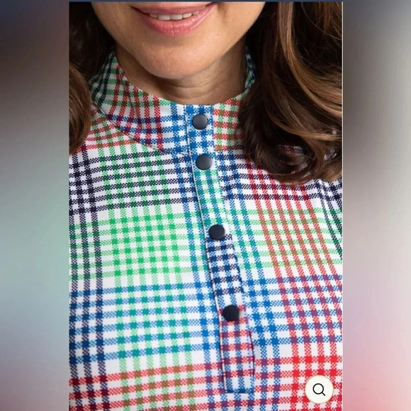 Kinona Make it Snappy Sleeveless Golf Top Vacation Plaid Sun Protection Size XL - Picture 2 of 12